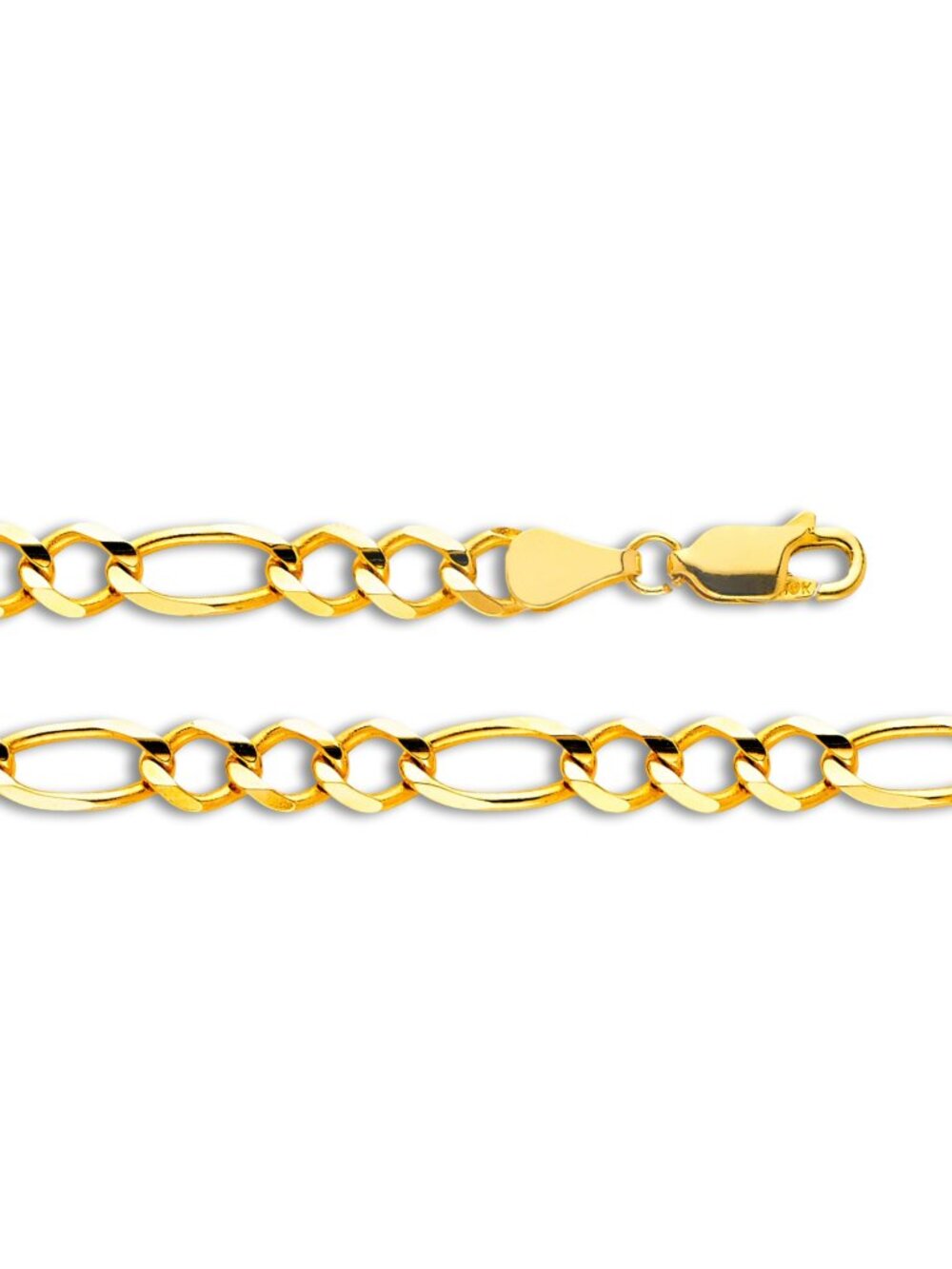 14K Yellow Gold 5.6mm Figaro Chain Bracelet | Open Link Chain By Tehrani Jewelry